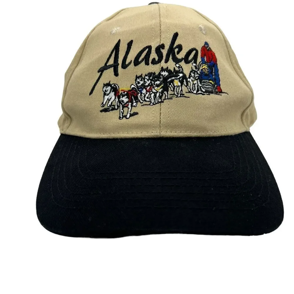90s Hat Alaska Embroidered huskies Iditarod - Picture 3 of 13